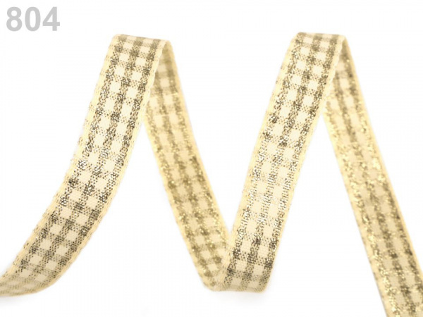 Vánoční stuha s lurexem šíře 10 mm