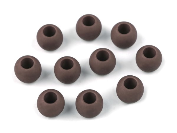 Plastové korálky matné s velkým průvlekem 10x12 mm