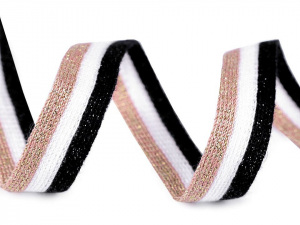 Lampas / oděvní stuha s lurexem úpletový šíře 17 mm