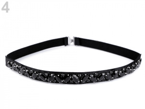 Pružný pásek s broušenými kameny šíře 2 cm