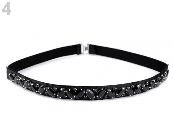 Pružný pásek s broušenými kameny šíře 2 cm