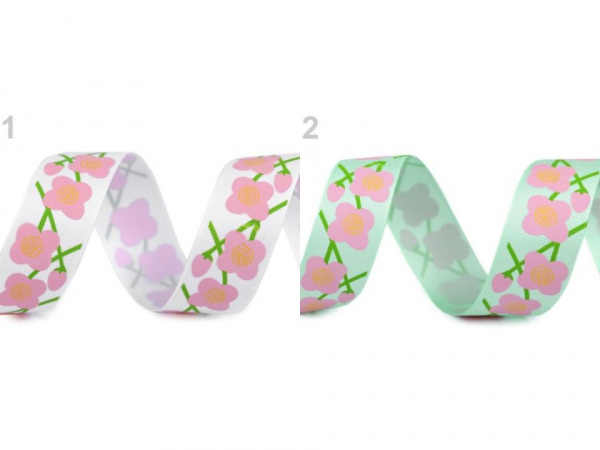 Rypsová stuha květy šíře 26 mm