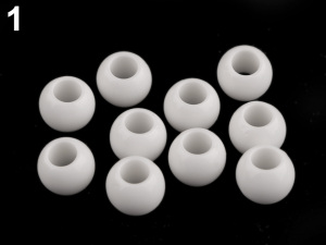Plastové korálky s velkým průvlekem 11x14 mm