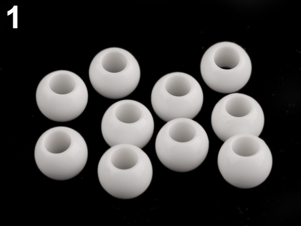 Plastové korálky s velkým průvlekem 11x14 mm