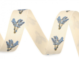 Bavlněná stuha šíře 15 mm levandule