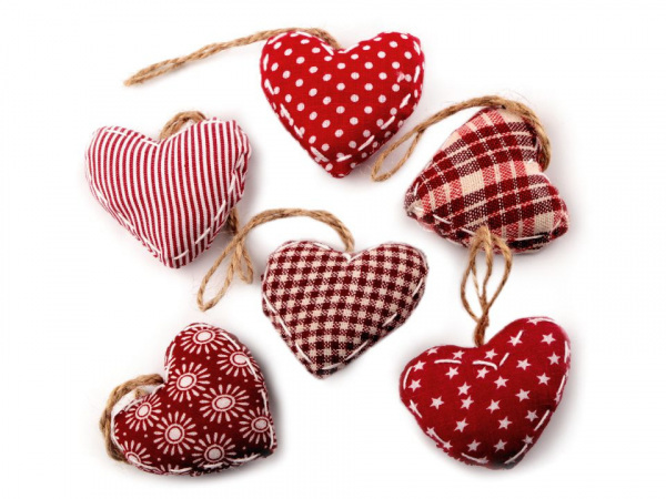 Textilní dekorace srdce