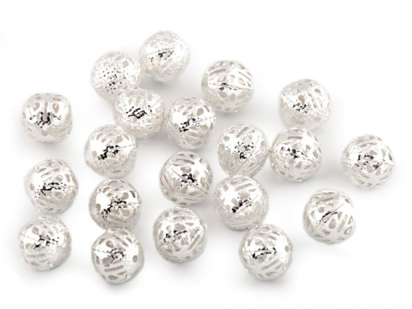 Vánoční filigránové korálky / kuličky Ø12 mm