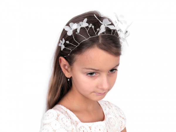 Slavnostní ozdoba do vlasů s broušenými korálky