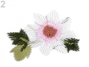 Vyšívaná aplikace květ na monofilu