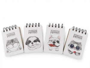 Blok / zápisník linkovaný A7 pes, kočka Languo