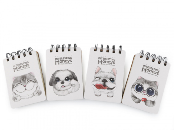 Blok / zápisník linkovaný A7 pes, kočka Languo