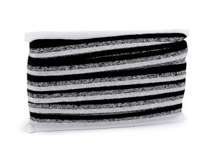 Lampas / oděvní stuha s lurexem úpletový šíře 17 mm