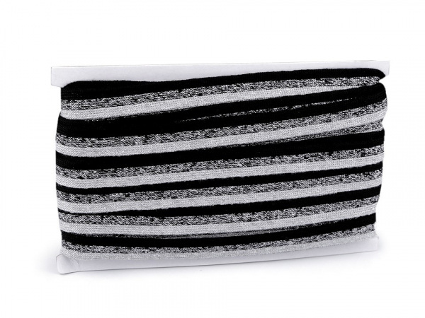 Lampas / oděvní stuha s lurexem úpletový šíře 17 mm