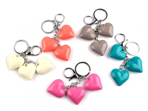 Přívěsek na kabelku / klíče srdce