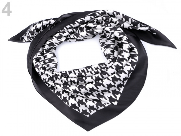 Saténový šátek kohoutí stopa 70x70 cm