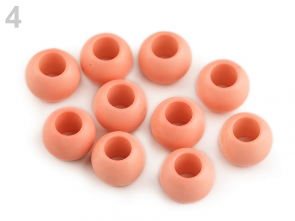 Plastové korálky s velkým průvlekem 11x14 mm