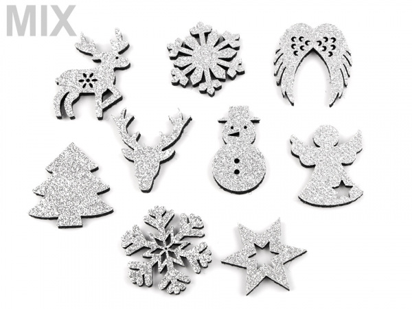 Vánoční dekorace s glitry