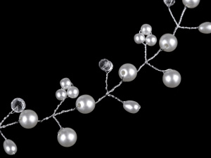 Perlová ozdoba do vlasů s broušenými korálky