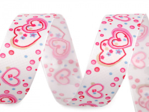 Rypsová stuha / lampas šíře 25 mm srdce