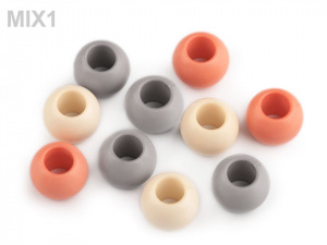 Plastové korálky s velkým průvlekem 11x14 mm