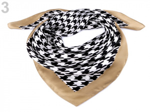 Saténový šátek kohoutí stopa 70x70 cm