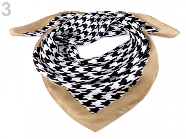 Saténový šátek kohoutí stopa 70x70 cm