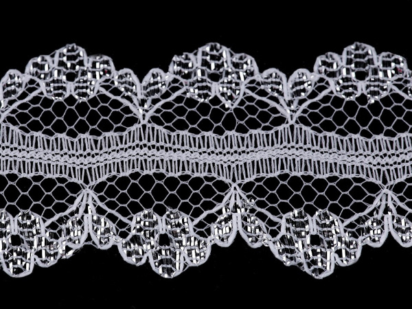 Silonová krajka / vsadka s lurexem šíře 30 mm