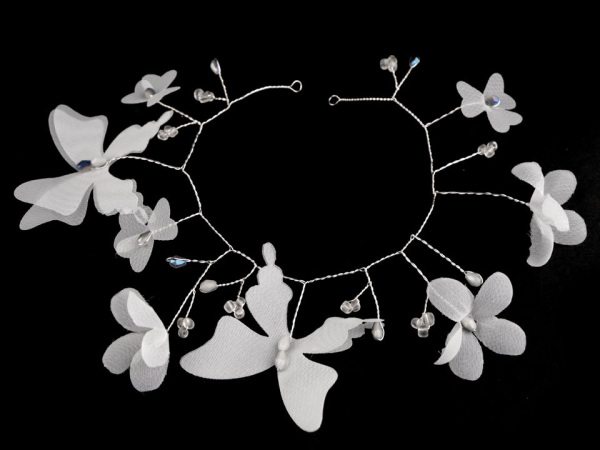 Slavnostní ozdoba do vlasů s broušenými korálky