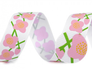 Rypsová stuha květy šíře 26 mm