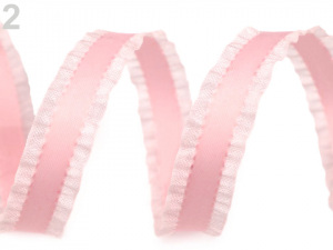 Saténový prýmek s volánkem / stuha šíře 16 mm