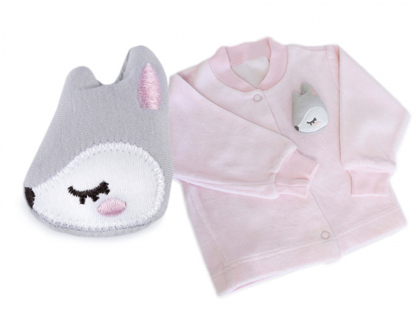 Textilní aplikace / nášivka s pískátkem kočka, hvězda, srnka