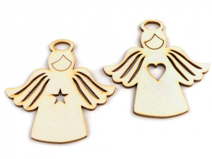 Dřevěný anděl 77x78 mm