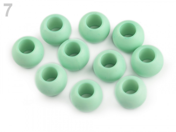 Plastové korálky s velkým průvlekem 11x14 mm