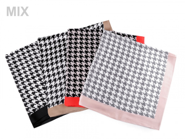 Saténový šátek kohoutí stopa 70x70 cm