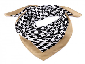 Saténový šátek kohoutí stopa 70x70 cm