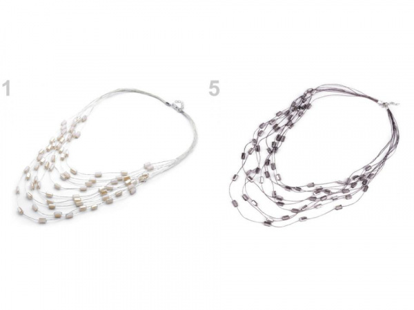 Náhrdelník z broušených korálků víceřadý