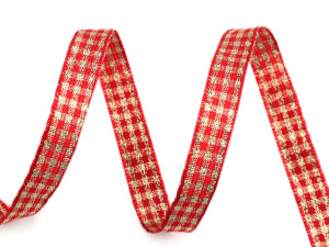 Vánoční stuha s lurexem šíře 10 mm