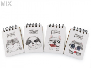 Blok / zápisník linkovaný A7 pes, kočka Languo