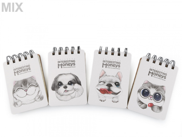 Blok / zápisník linkovaný A7 pes, kočka Languo