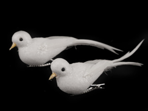 Dekorace ptáček s glitry a klipem