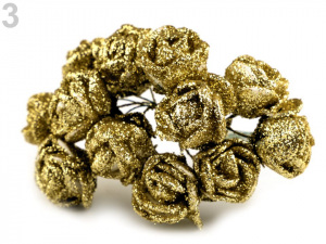 Růže na drátku s glitry