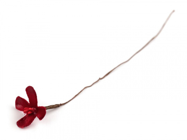 Luxusní květ na dlouhém drátku / polotovar na vývazky