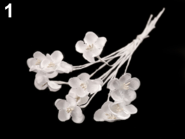 Luxusní květ na dlouhém drátku / polotovar na vývazky