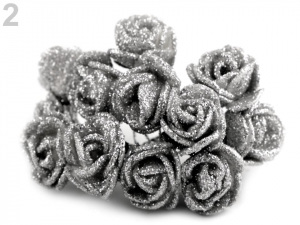 Růže na drátku s glitry