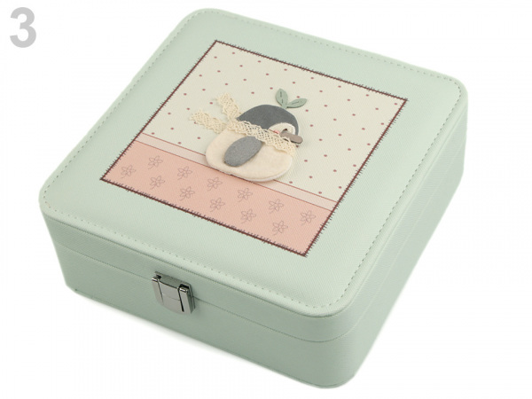 Šperkovnice s 3D ptáčkem 7x18x18 cm