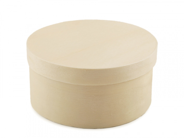 Dřevěná krabička kulatá k dozdobení