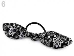Gumička do vlasů paisley s mašlí / oušky