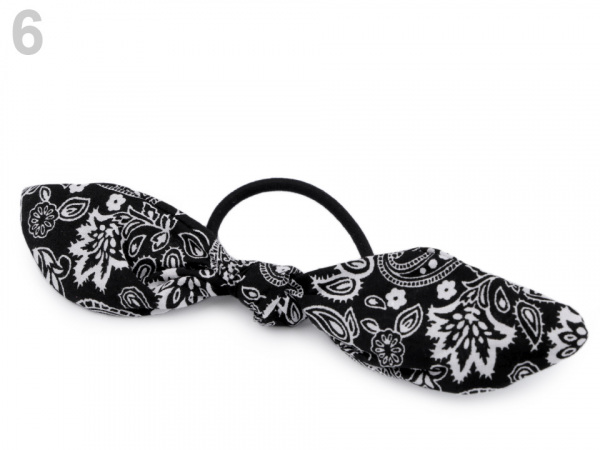 Gumička do vlasů paisley s mašlí / oušky