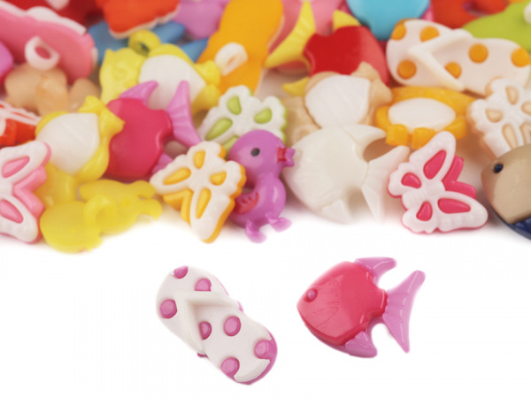 Knoflík dětský sova, žabka, kachnička, motýl, ryba