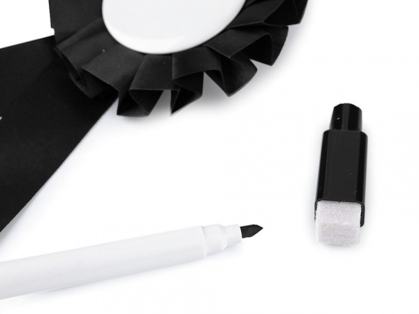 Párty brož / odznak Ø8 cm s popisovačem